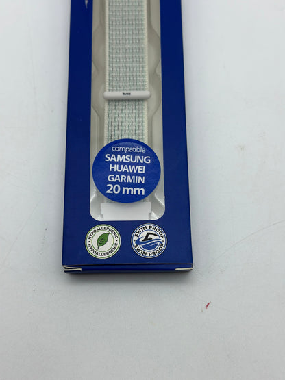 Bracelet IBROZ Samsung/Huawei Nylon Loop 20mm blanc
