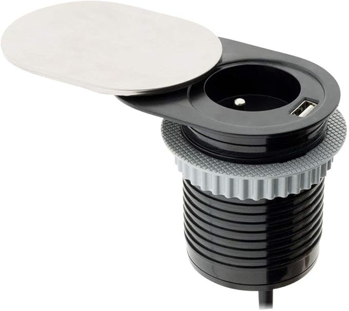 Bloc prise encastrable compact à glissière avec port USB  neuf