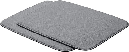 Tapis d'égouttoir - 41 x 46 cm - Gris anthracite, lot de 2 neuves