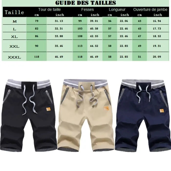 Bermuda homme,Bermuda Homme à cordon de serrage,Bermuda de jogging de sport-Bleu Foncé
