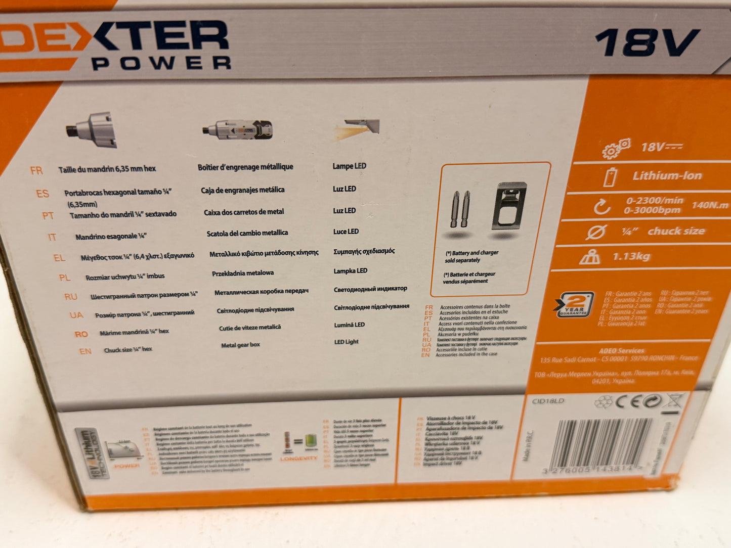 Visseuse à choc sans fil DEXTER POWER, 18 V, sans batterie neuve