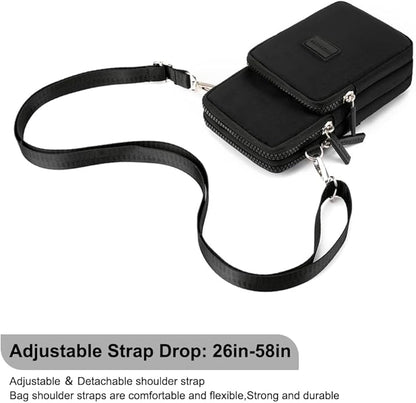 Sac à bandoulière pour téléphone portable, mini sac à main pour téléphone portable, portefeuille, sac à bandoulière, sac à main, pochette de voyage
Couleur: Noir