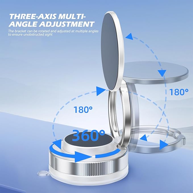 Support magnétique de téléphone pour voiture, compatible avec MagSafe, support universel rotatif à 360° pour téléphone portable avec ventouse puissante, support pour iPhone et appareils mobiles, blanc
Couleur: blanc