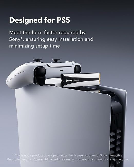 Lexar Play 2280 SSD 2 to avec dissipateur Thermique, PCle Gen 4x4 NVMe, Parfait pour PS5, Vitesse jusqu'à 7400 Mo/s, Disque SSD Interne Haute Performance, Compatible avec PS5