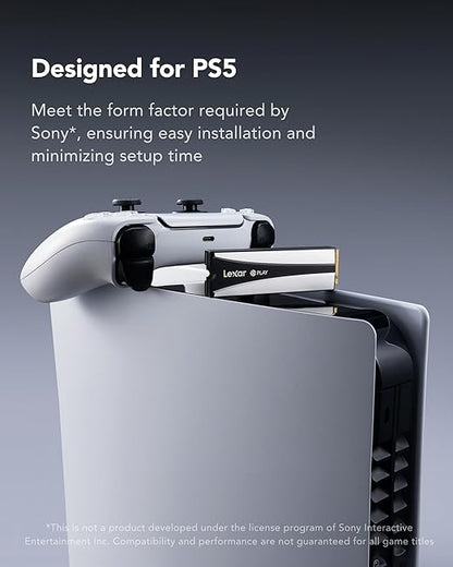 Lexar Play 2280 SSD 2 to avec dissipateur Thermique, PCle Gen 4x4 NVMe, Parfait pour PS5, Vitesse jusqu'à 7400 Mo/s, Disque SSD Interne Haute Performance, Compatible avec PS5