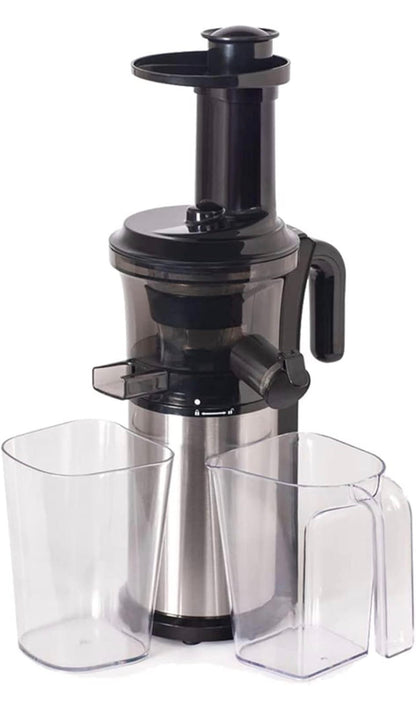 Extracteur de jus Lent pour Fruits et légumes Entiers, centrifugeuse Lente Verticale, Fonction Inverse, Moteur Silencieux, extracteur de jus Frais et sain, Facile à Nettoyer