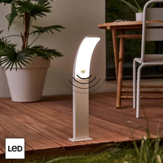 Borne extérieure Led à détection Lakko, 1500 Lumens, blanc INSPIRE