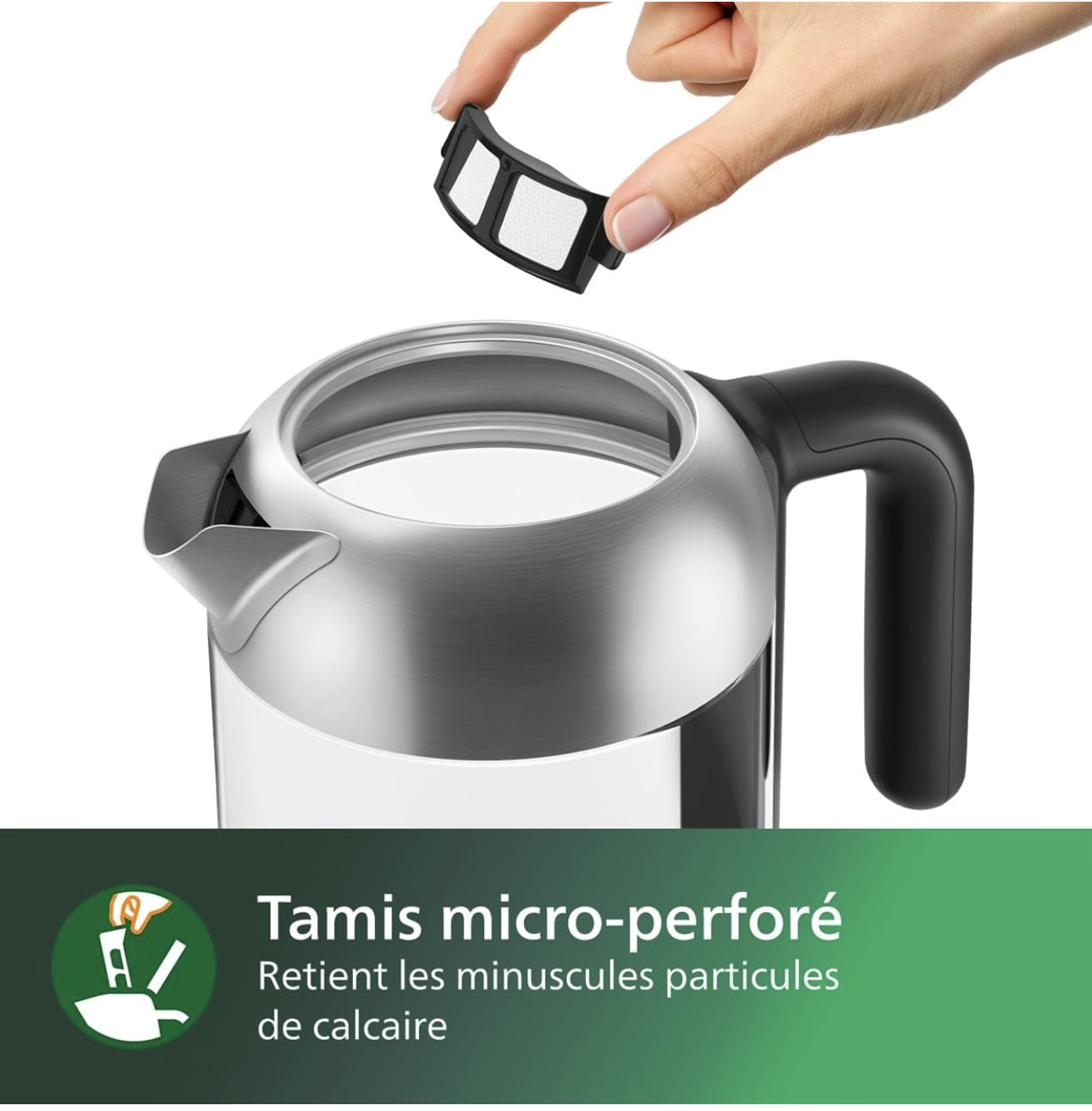 Philips Série 5000 Bouilloire Électrique en Verre - Capacité 1,7L, Résistance Plate pour Ébullition Rapide, Tamis Anti-Calcaire, Base 360° Sans Fil, Couvercle Amovible, Voyant Bleu (HD9339/80)