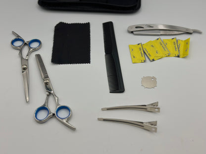 Ensemble de ciseaux de coiffure professionnels Ciseaux de coupe de cheveux de coiffeur Kit de ciseaux Cisailles en acier inoxydable de 6 pouces