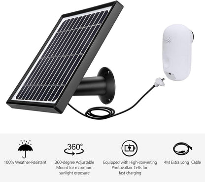 Ctronics Caméra de Surveillance Batteries Rechargeable WiFi, Caméra Batterie WiFi extérieure sans Fil avec détecteur de Mouvement PIR, Audio bidirectionnel, Vision Nocturne, étanche (Panneau Solaire)