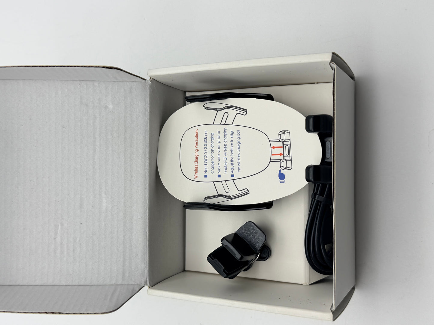 Support de téléphone portable à serrage automatique pour téléphone de voiture DM Support de téléphone portable pour chargeur sans fil de voiture Batterie intégrée Compatible avec iPhone Xs Max/XR/XS/X/8 Plus, Samsung Galaxy S10/S10 Plus/S9/S8/S7/Note 9 10