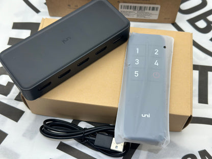 HDMI Switch 5 en 1 Sortie 4K@60Hz, Commutateur HDMI avec Télécommande Répartiteur HDMI 2.0 Supporté 3D HDR HDCP2.2 pour PS5/4/3, Xbox, HDTV, Moniteur, Projecteur, Roku TV, Lecteur Blu-Ray