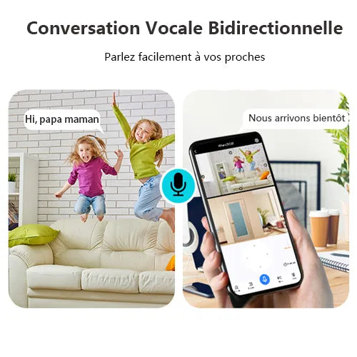 Caméra Surveillance WiFi Sans Fil Interieur 2MP+2MP Double Objectif Babyphone neuve