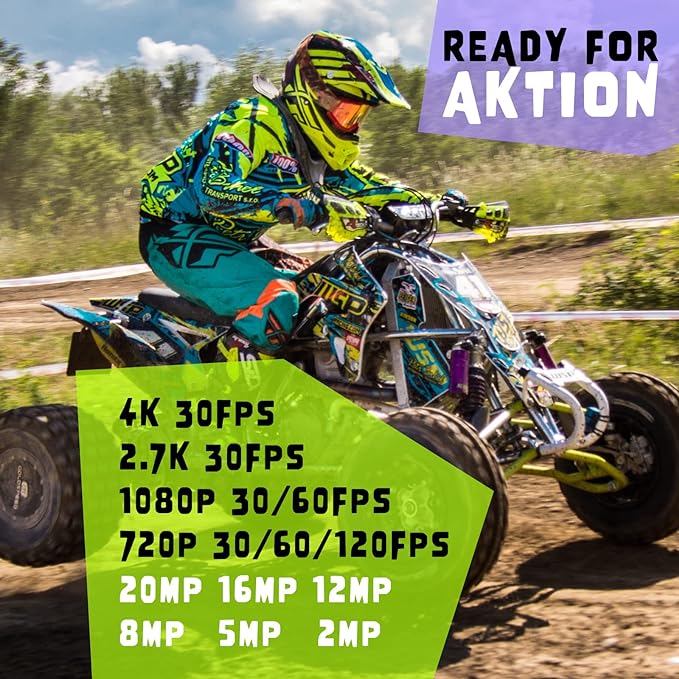 Camera sport 4K 30fps Ultra HD, 40 m 100 Pieds étanche WiFi Ultra Grand Angle 170°, télécommande