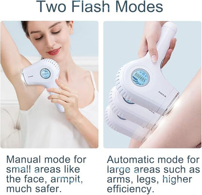 Épilateur Lumière Pulsée IPL Dépilation - Glace Refroidissement Sans Douleur & 1 Accessoire de Précision & 500000 Flashs pour Visage, Corps, le Maillot et les Aisselles, Laser Appareil Epilation