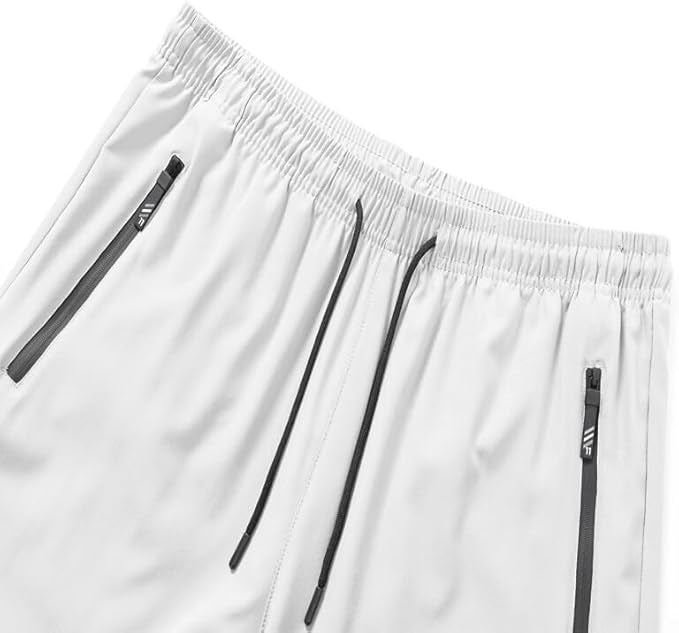 Pantalon décontracté pour homme - Pantalon de jogging léger à séchage rapide avec poches zippées
