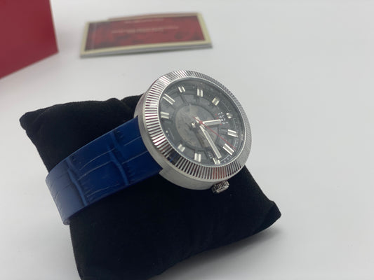 CCCP Monino CP-7025-01 Montre pour homme avec bracelet en cuir véritable Bleu