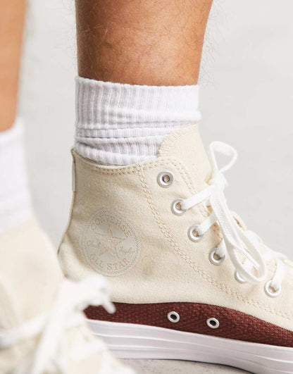 Converse - Chuck Taylor All Star - Baskets - Blanc cassé et rouge