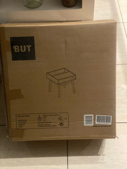 Bout de canapé scandinave sérigraphié gris/chêne À Monter Soit Même