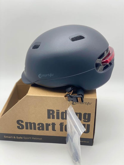Casque vélo adulte noir mat Taille M avec lumière rechargeable arrière intégrée neuf