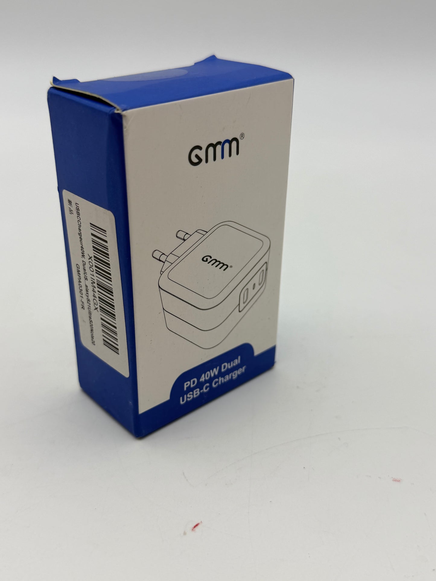 GMM Chargeur USB C PD - Double bloc d'alimentation USB C - 2 x 20 W - Charge rapide USB C - Double USB C - Compatible avec iPhone 13/12/11, Samsung Galaxy, iPad/iPad Mini, Xiaomi Note 11