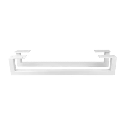 Pied de meuble en u SPACEO à visser, H.8 P.45 cm acier mat blanc