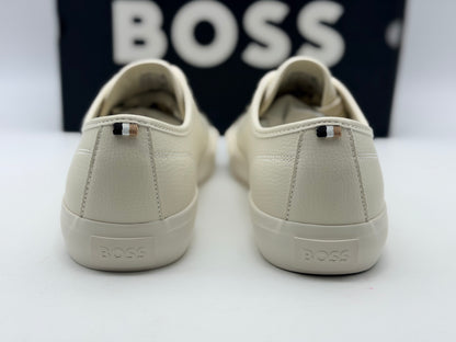 BOSS Hommes Aiden Tenn Baskets Basses en Similicuir grainé