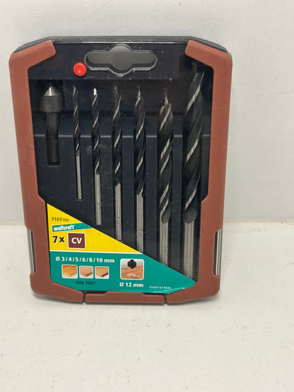 wolfcraft 7107000 Coffret M-6 Forets pour bois CV avec Fraisoir