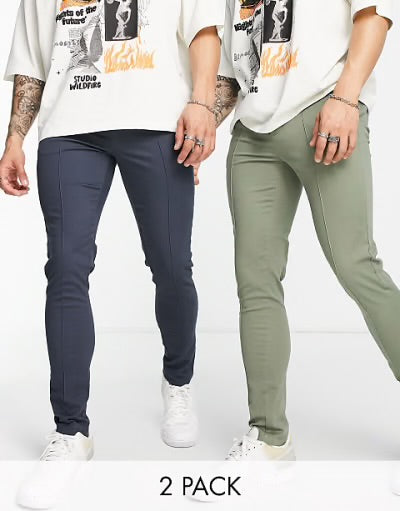 ASOS DESIGN - Lot de 2 pantalons chino skinny