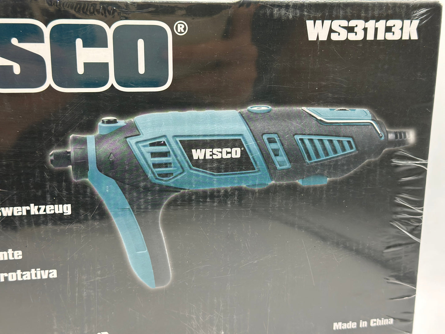 WESCO - WS3113KU.1 Kit d'outils rotatifs, 7 vitesses variables, 82 accessoires, 35 000 tr/min, arbre extensible, bloc sans clé, pour sculpter, polir, couper, graver