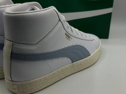 Puma BASKET MID UNISEX - Baskets Montantes - White/Forever Blue/Team Gold/Blanc