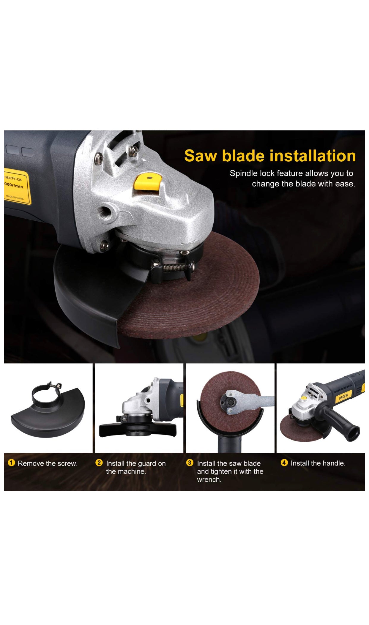 Disqueuse 125mm avec disques à tronçonnée ultra puissante 1200watt neuve