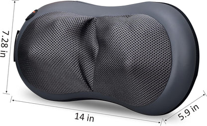 SNAILAX Masseur Shiatsu pour Cou et dos avec Fonction de Chaleur Pétrissage Massage oreiller pour Soulagement des Douleurs Musculaires Cou Dos Nuque Cuisse Epaule Bureau Domicile Voiture SL618