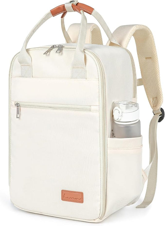 Sac a Dos Voyage Cabine Avion pour Ryanair Easyjet Valise Bagages Cabine Antivol avec Compartiment pour Ordinateur, 40x20x25cm, Beige