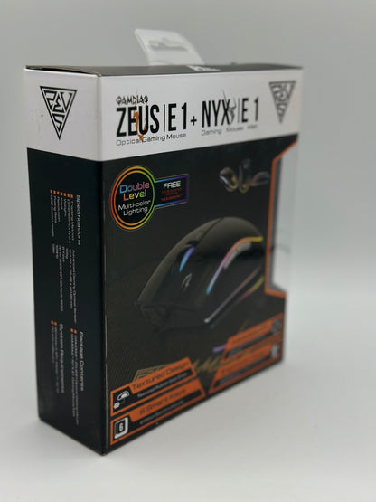 Gamdias Zeus E1 + Pad
Souris Filaire Pour Gamer - Droitier - Capteur Optique 3200 DPI - 6 Boutons - Rétro-Éclairage RGB - Tapis De Souris Inclus