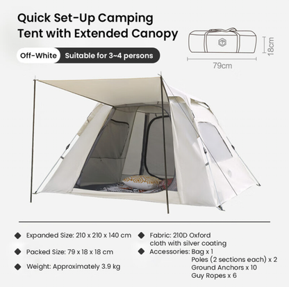 Tente de camping à ouverture rapide et à chargement automatique par ressort