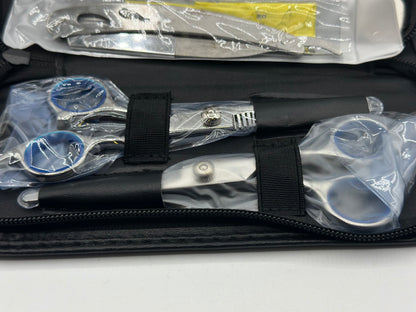 Ensemble de ciseaux de coiffure professionnels Ciseaux de coupe de cheveux de coiffeur Kit de ciseaux Cisailles en acier inoxydable de 6 pouces