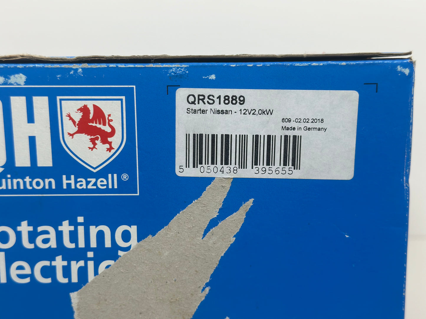 QUINTON HAZELL QRS1889 Démarreur pour NISSAN LAUREL, PATROL
12V, 2kW, Nbr. dents: 9, li 60
Réf.: QRS1889
EAN: 5050438395655