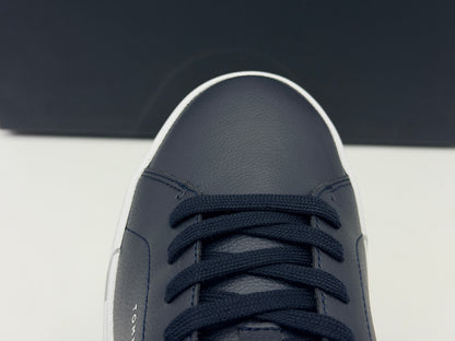 Tommy Hilfiger Baskets Homme Détail Essential en Cuir, Noir (Black/Black), 43