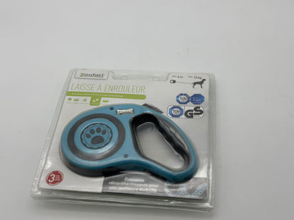 Zoofari Elropet Laisse rétractable pour chien avec enrouleur d'arrêt et bouton de verrouillage Bleu 5 m