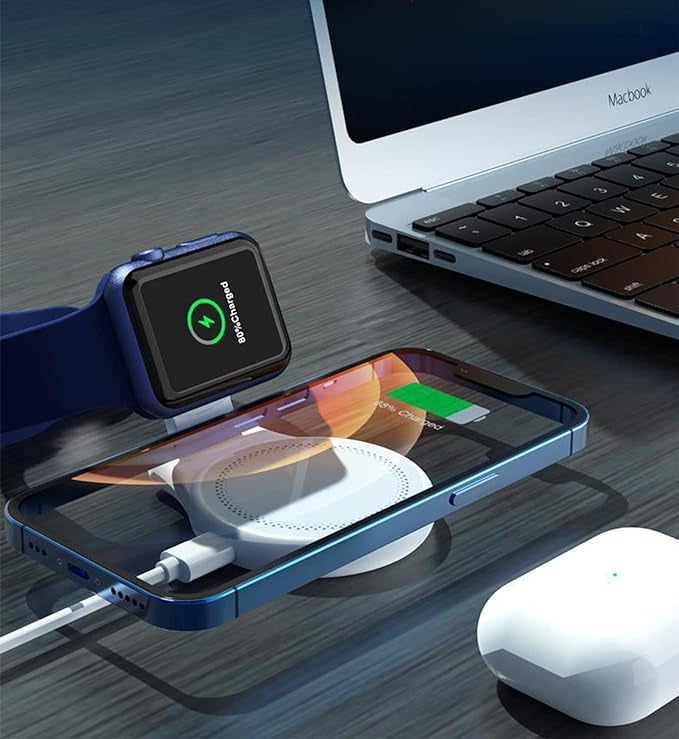 Chargeur à Induction MagSafe 3 in 1, 15W, sans Fil Magnétique Compatible avec Chargeur MagSafe iPhon