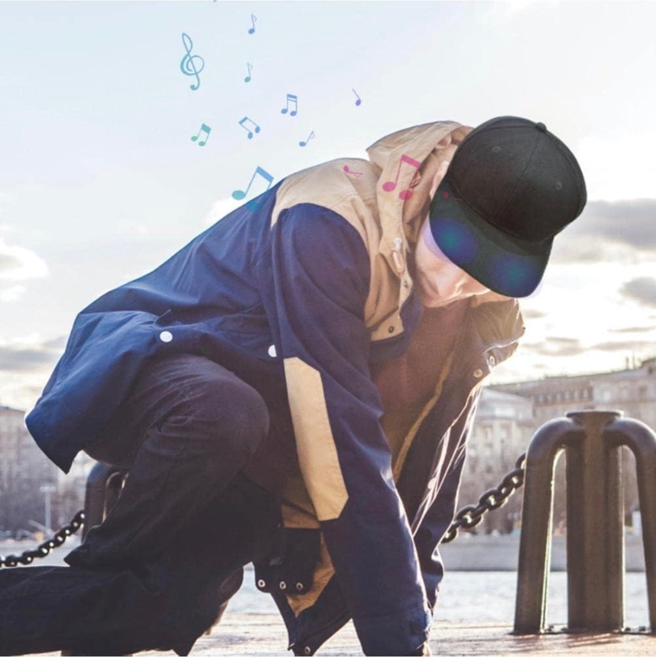 Casquette de Musique avec Haut-Parleur Bluetooth, Chapeau Bluetooth réglable avec Haut-Parleur Intelligent sans Fil Bluetooth 5.0, Casquette de Baseball Street Sports