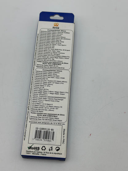 Bracelet IBROZ Samsung/Huawei Nylon Loop 20mm blanc