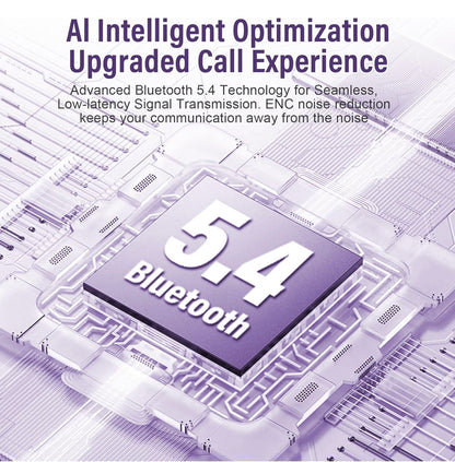 AI Ecouteur Traducteur Instantané, 58H Bluetooth 5.4 Ecouteurs sans Fil Open Ear avec 164 Langues, 3 en 1 Écouteur Traduction Vocale Instantanée, 7 Modes de Traduction, pour Affaires, Violet