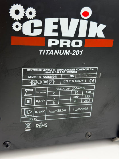 Poste a soudés Cevik Pro CE TITANIUM201 Equipement de Soudage Inverter MMA 200A Professionnel