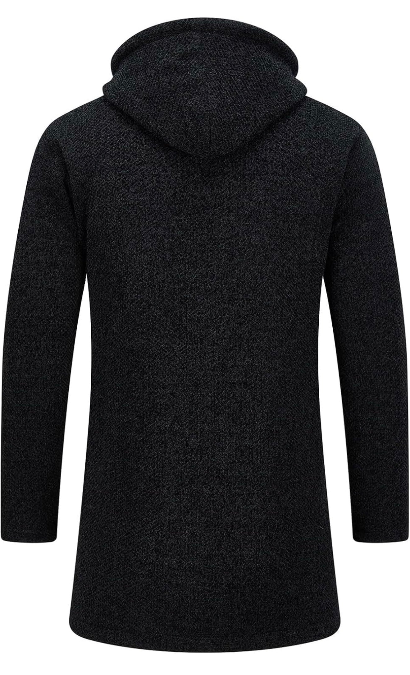 Cardigan Homme Long à Capuche Zippé Pull Veste en Maille Homme Hoodie Épais et Décontractée Chandail Homme Sweats à Capuche Homme
