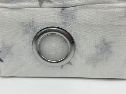 Voilage tamisant, Stars bleu et blanc l.135 x H.260 cm