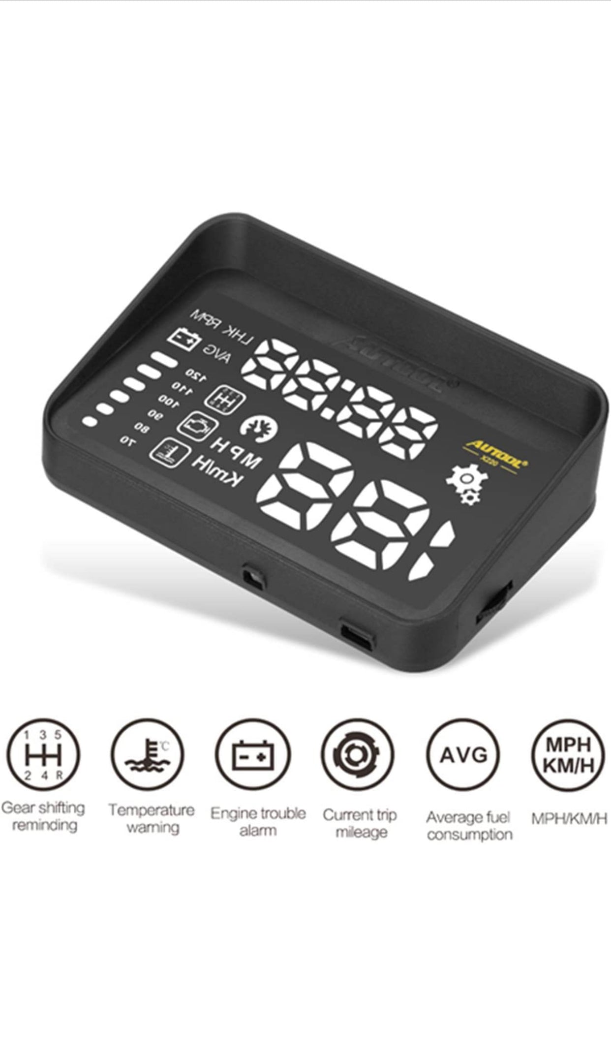 AUTOOL – compteur de vitesse X220 universel pour voiture, affichage tête haute obd hud, Interface OBD2