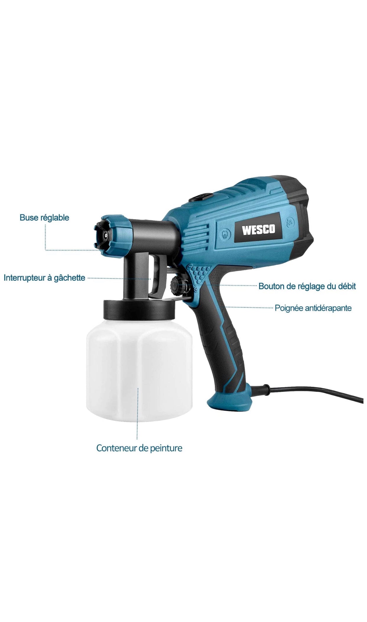 Pulvérisateur de Peinture Électrique, Récipient Détachable 800ML 3 tailles de buses neuf