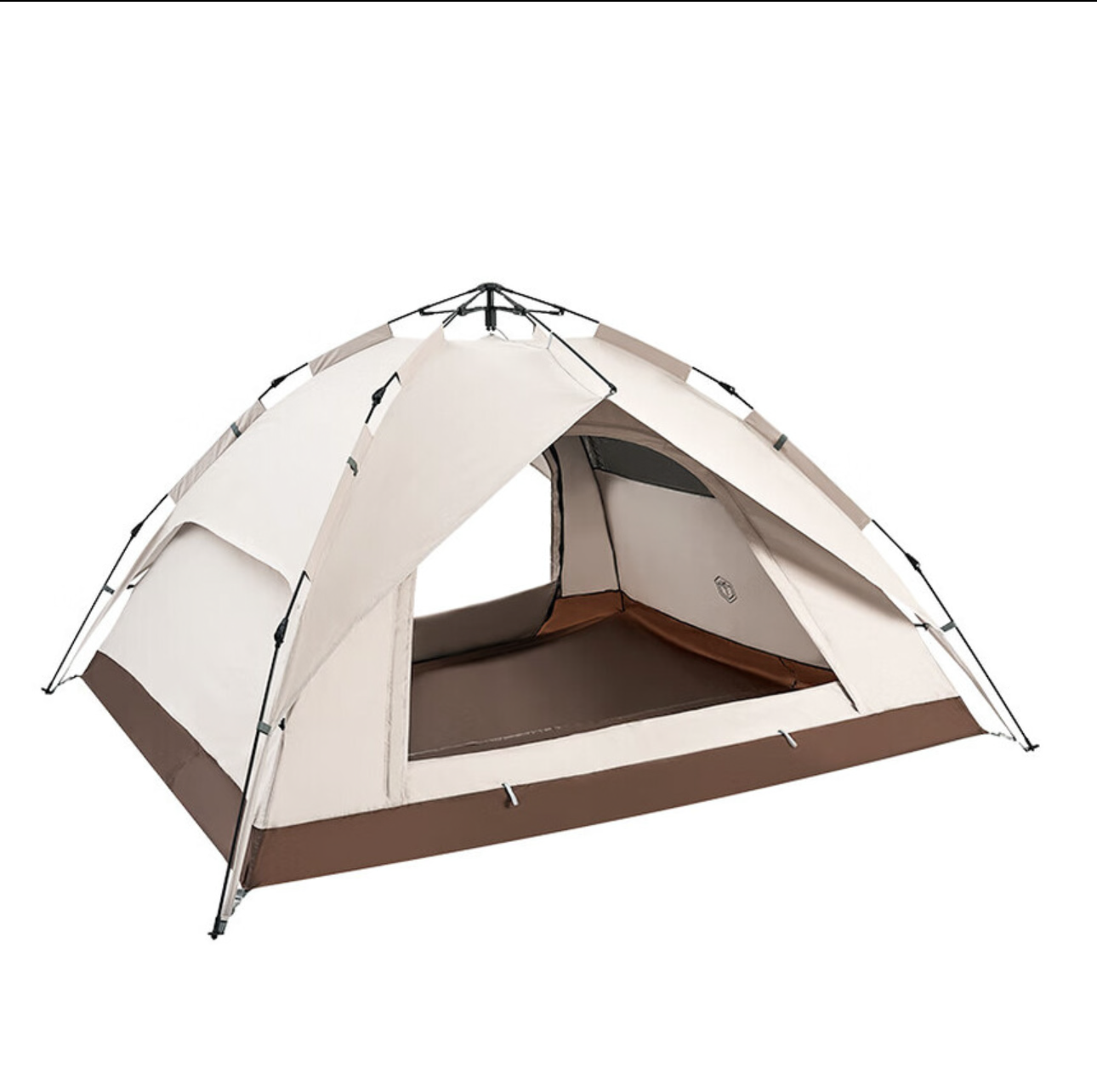 Tente double couche - Tente dôme, dépliante automatique - Équipement de randonnée et de camping en plein air - Couleur fromage, pour 3-4 personnes